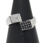 K18WG ホワイトゴールド ブラックダイヤ0.18ct ダイヤ0.12ct リング 指輪 レディース 11号 【中古】